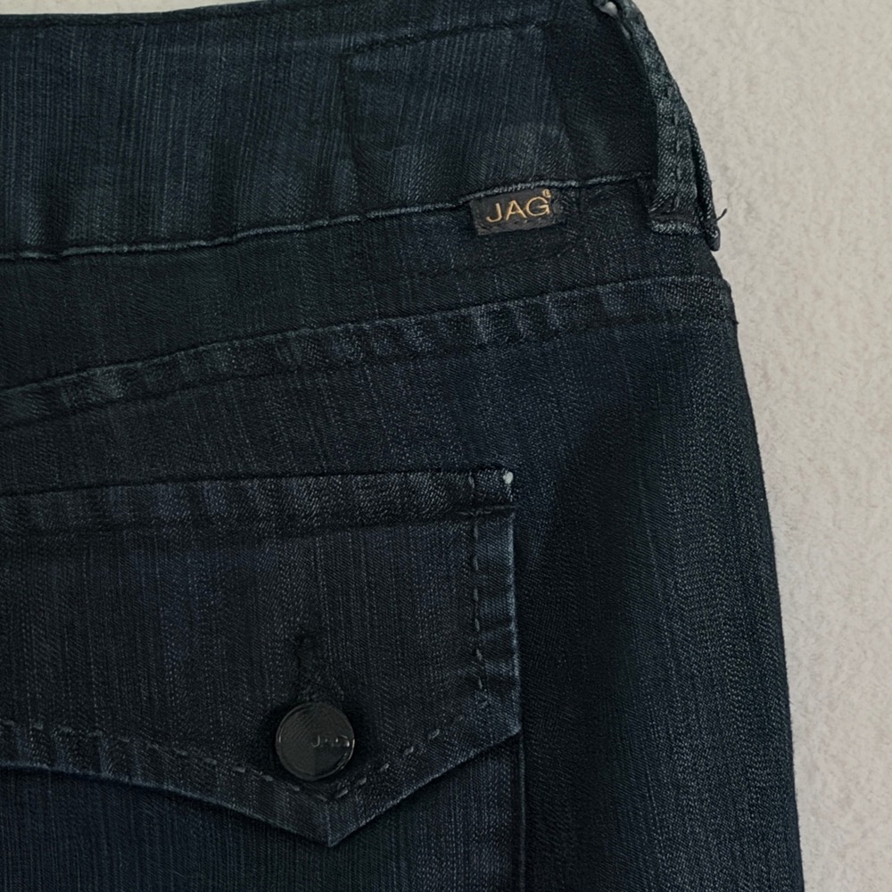 JAG Mid Rise Trouser Jeans Sz 16 Dark Wash Wide Leg Stretch Careerwear‎ Academia - Picture 9 of 12